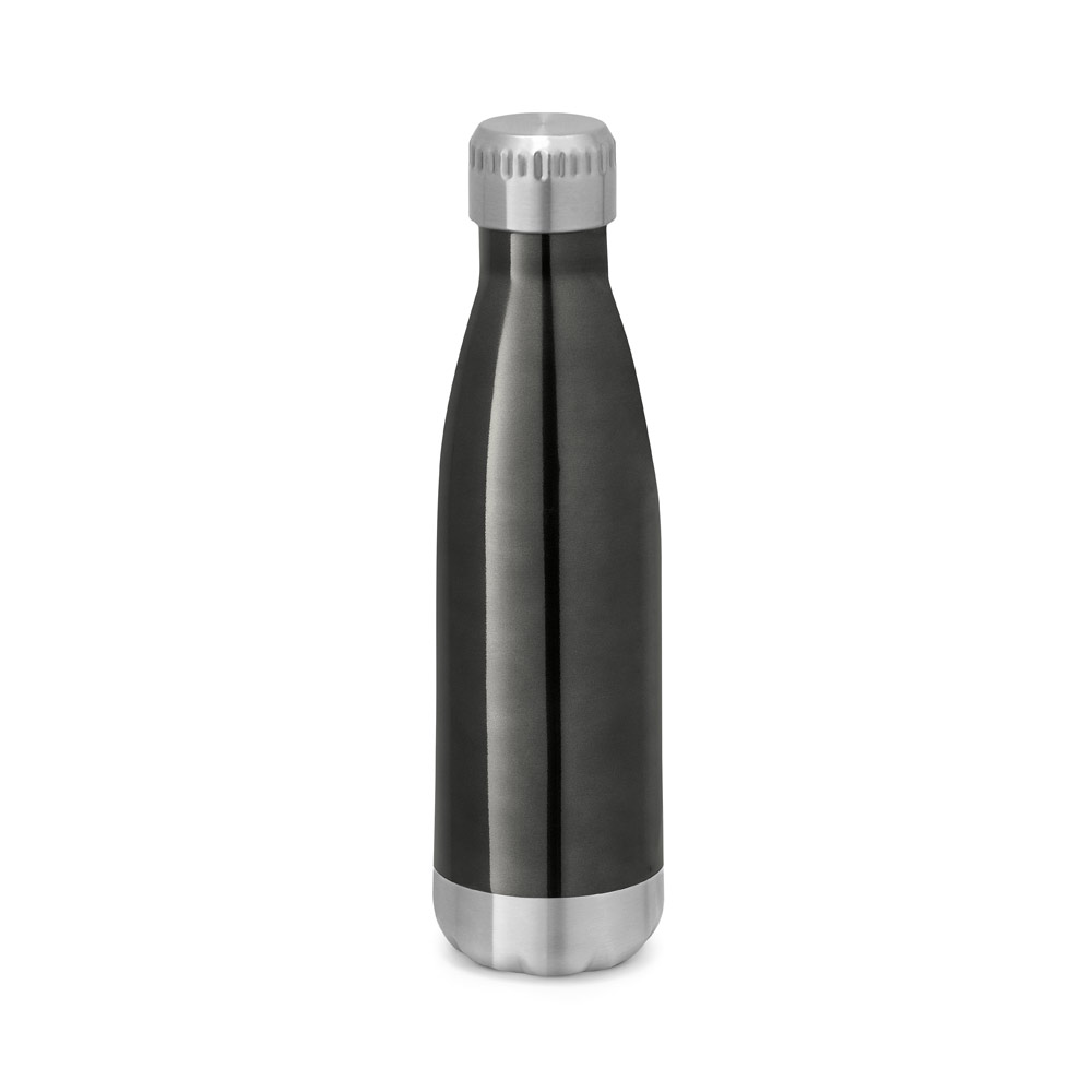 Garrafa em aço inox de parede dupla térmica, isolada a vácuo, com tampa em aço inox 510 mL
