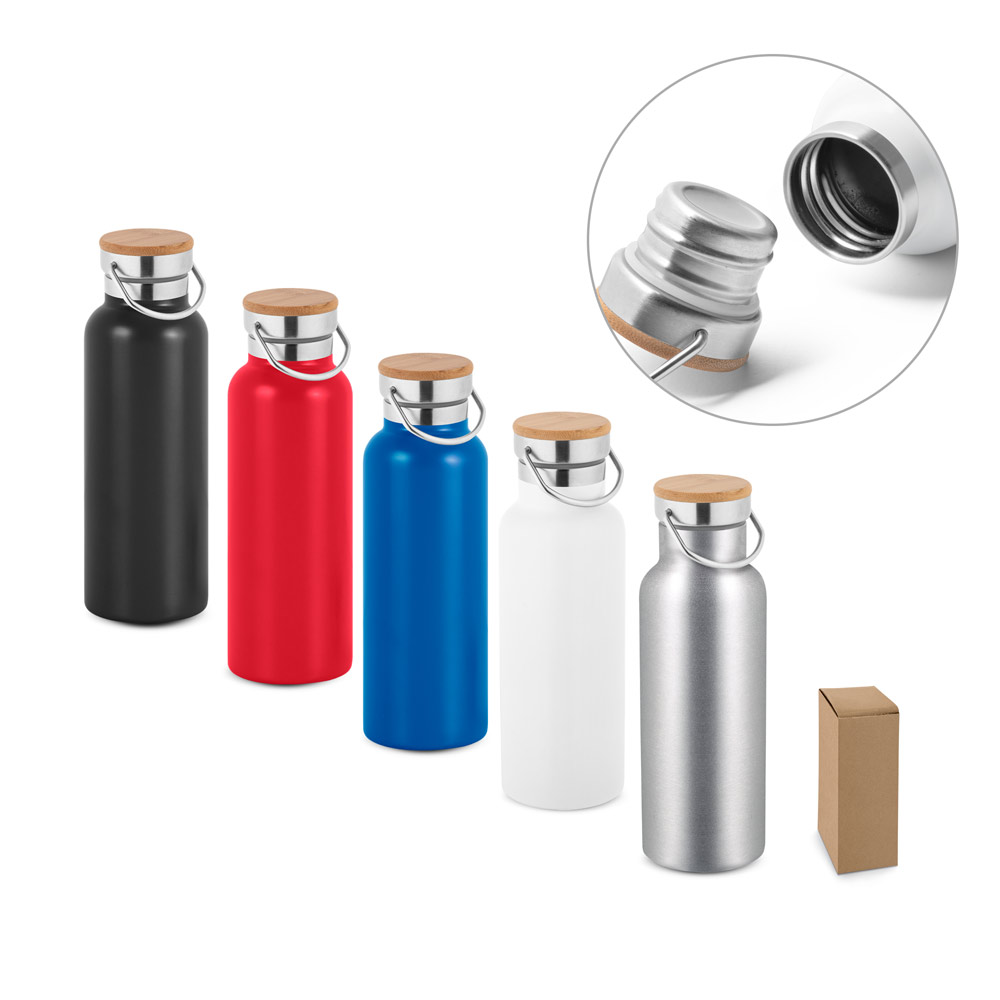 Garrafa em aço inox de parede dupla térmica, isolada a vácuo 570 mL