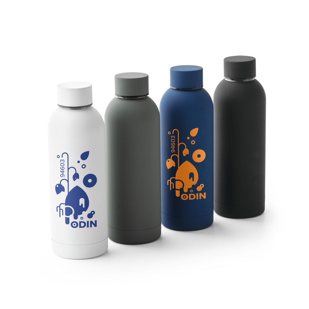 Garrafa em aço inox 36% reciclado de parede dupla térmica, isolada a vácuo 550 mL