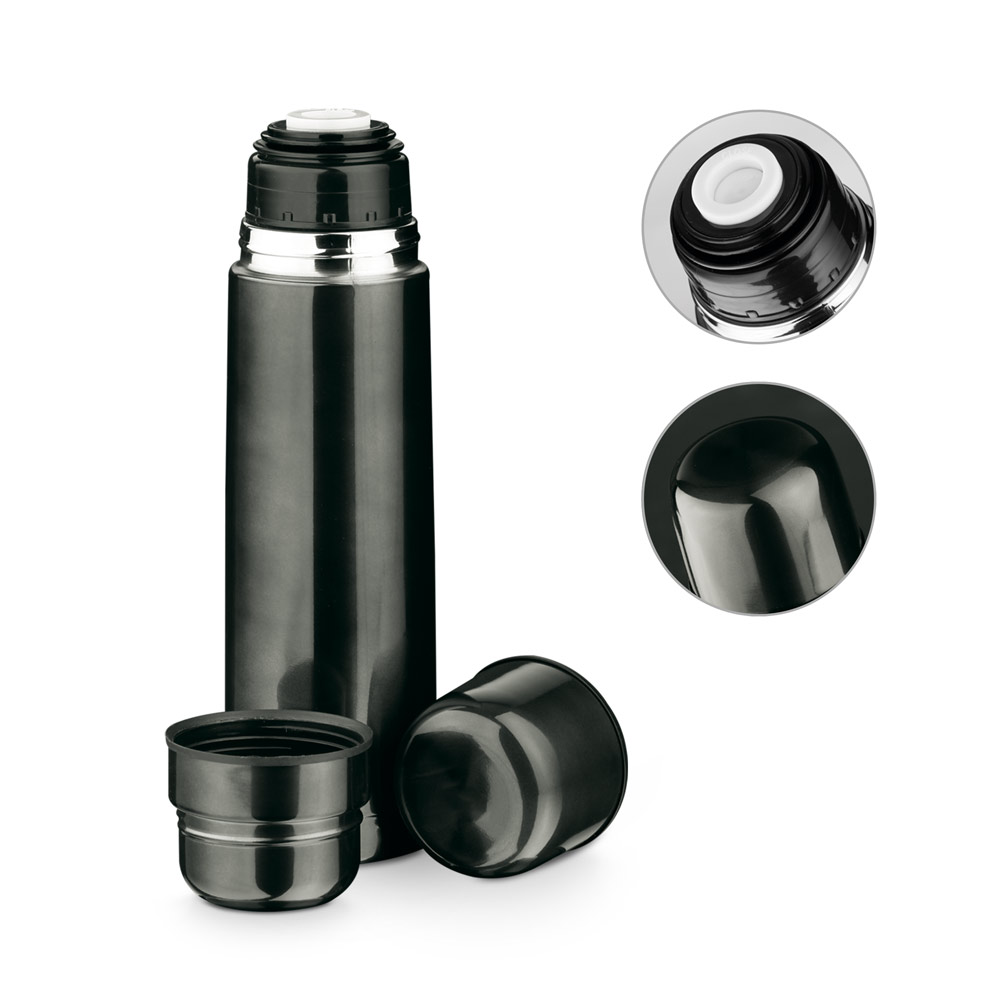 Garrafa em aço inox de parede dupla térmica, isolada a vácuo 750 mL
