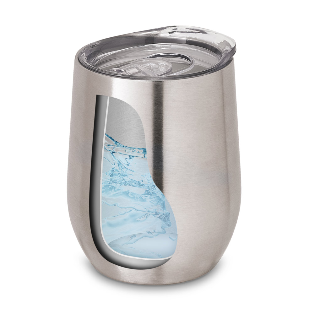 Copo de viagem em aço inox, térmico com parede dupla isolada a vácuo e tampa deslizante 400 mL
