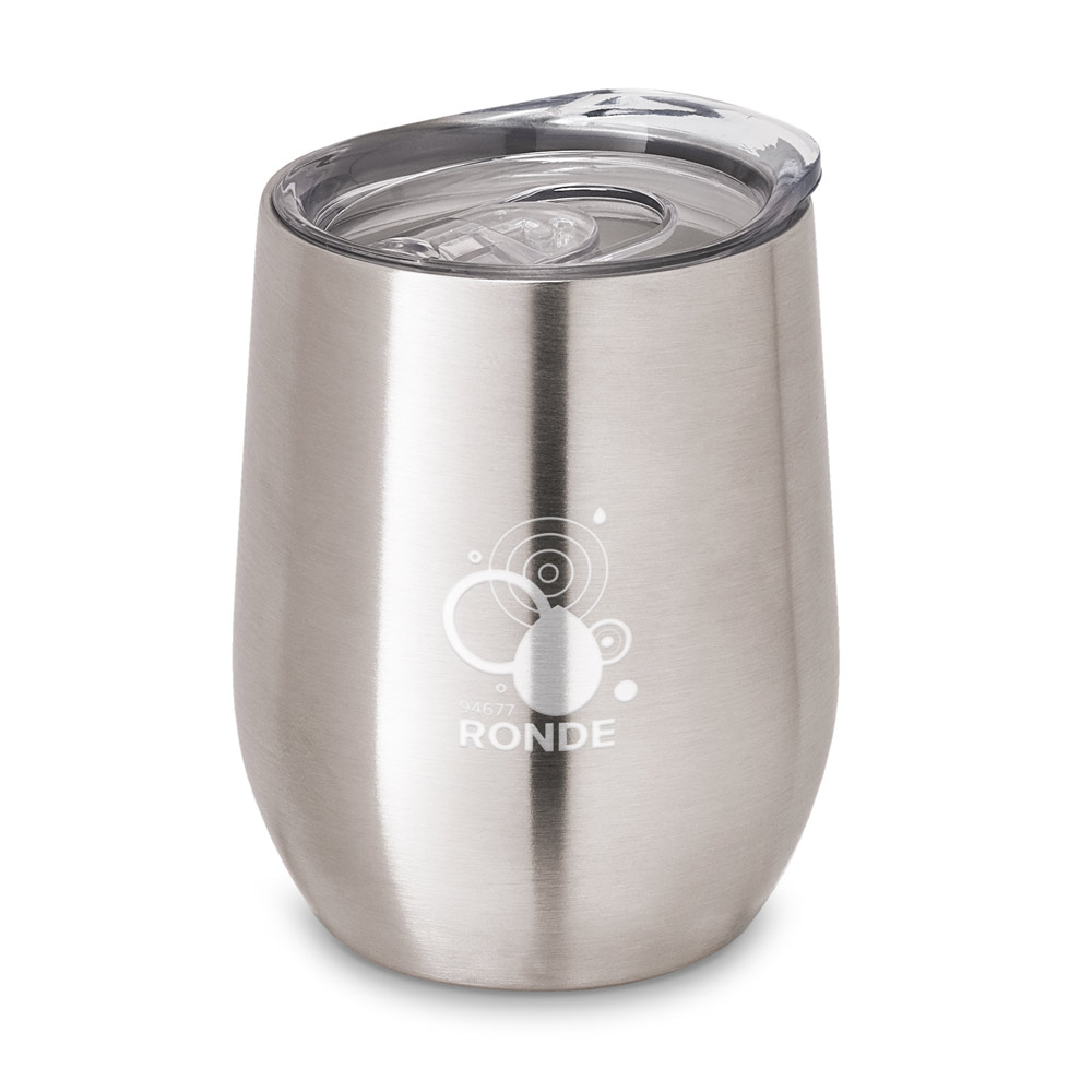 Copo de viagem em aço inox, térmico com parede dupla isolada a vácuo e tampa deslizante 400 mL
