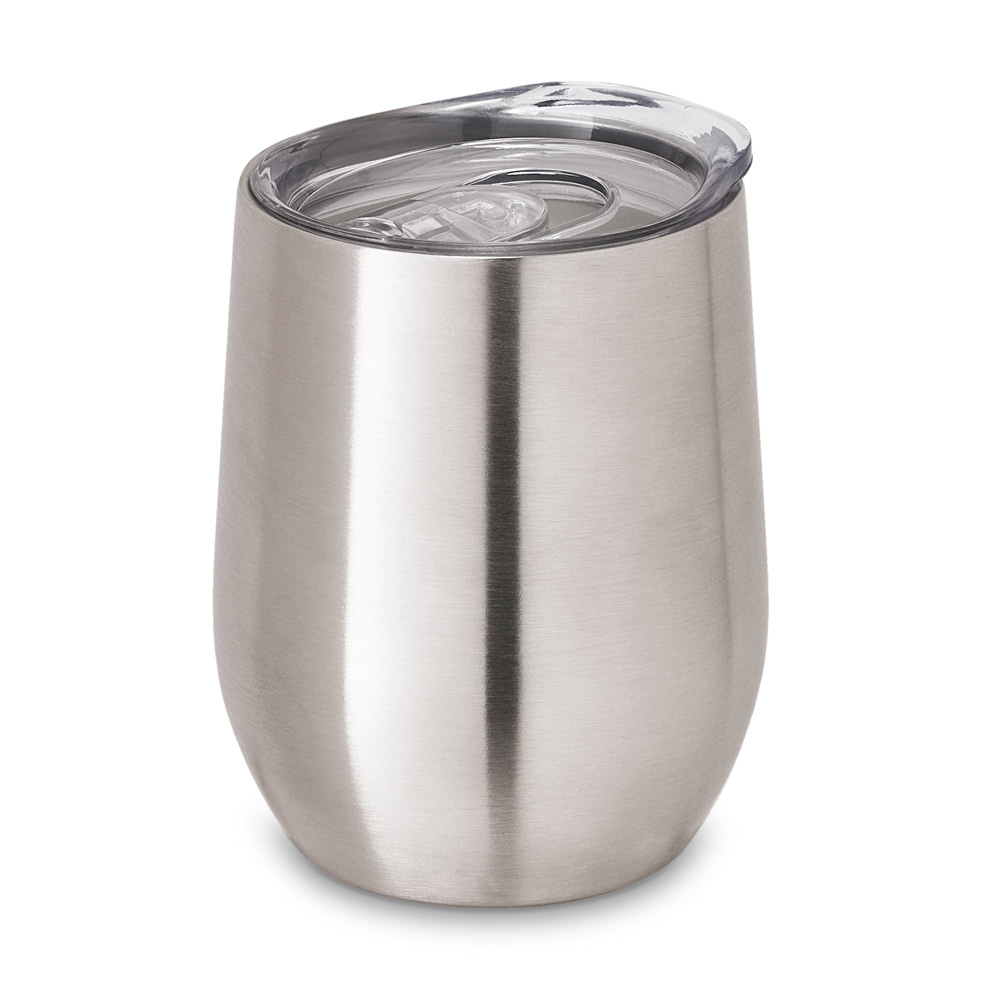 Copo de viagem em aço inox, térmico com parede dupla isolada a vácuo e tampa deslizante 400 mL
