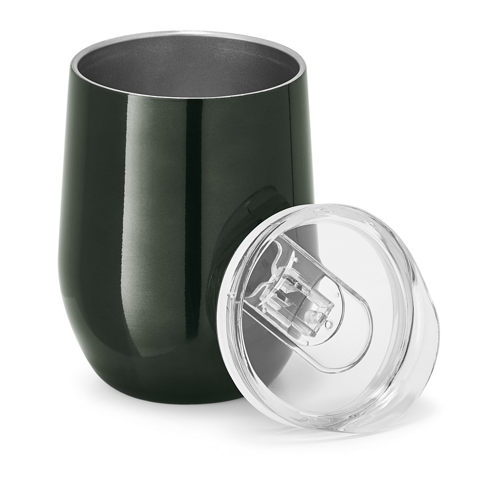 Copo de viagem em aço inox, térmico com parede dupla isolada a vácuo e tampa deslizante 400 mL