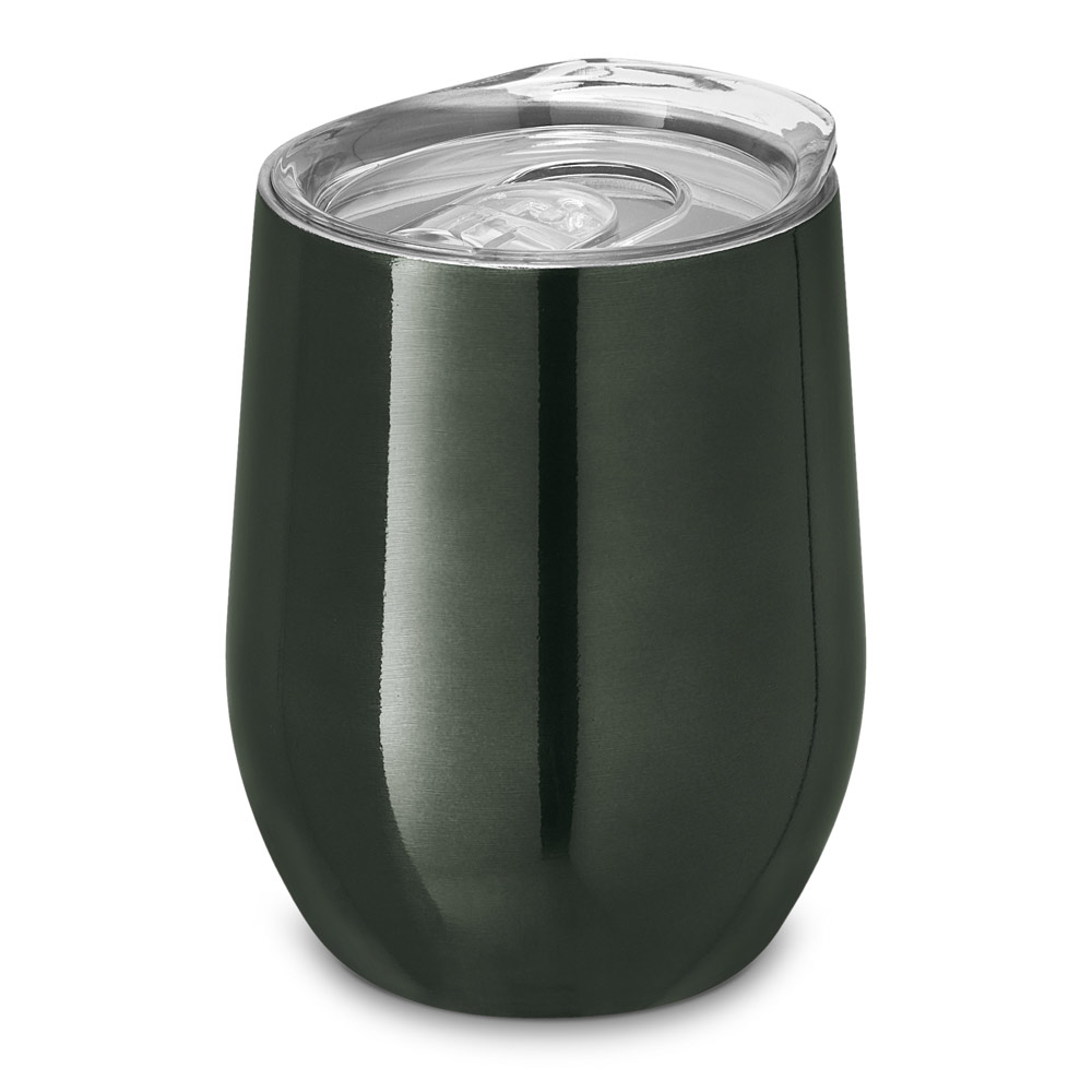 Copo de viagem em aço inox, térmico com parede dupla isolada a vácuo e tampa deslizante 400 mL