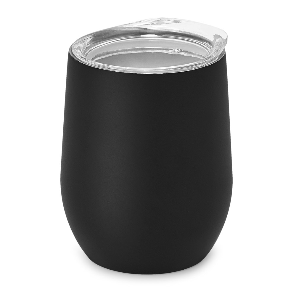Copo de viagem em aço inox, térmico com parede dupla isolada a vácuo e acabamento mate 400 mL
