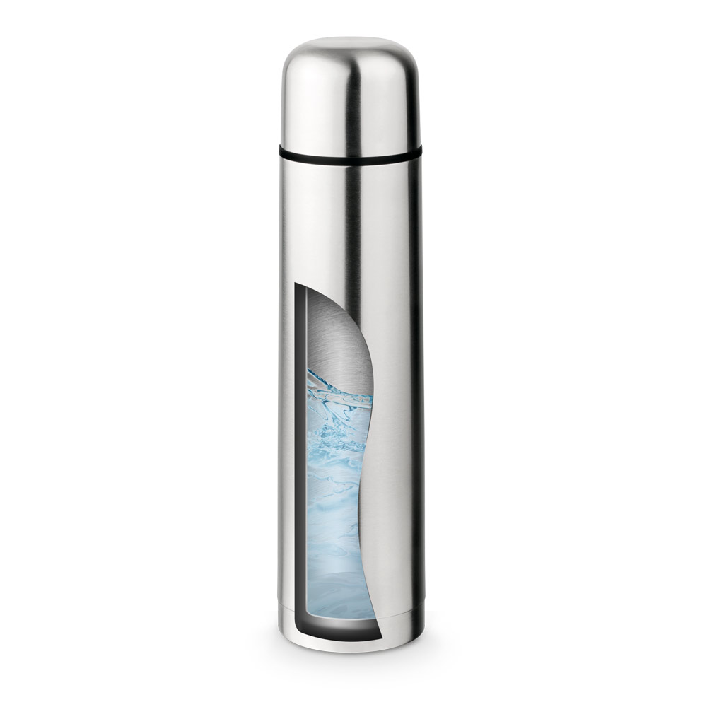 Garrafa térmica em aço inox de parede dupla isolada a vácuo (1 L)