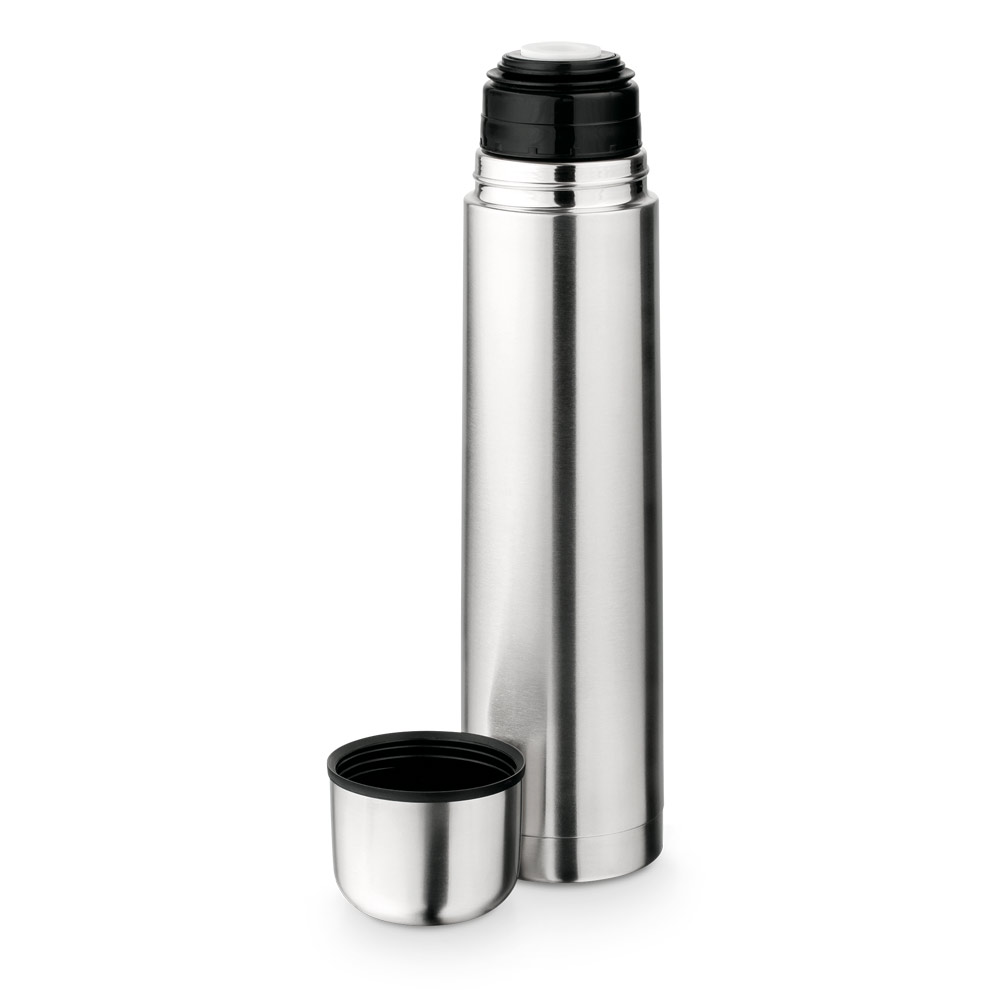 Garrafa térmica em aço inox de parede dupla isolada a vácuo (1 L)