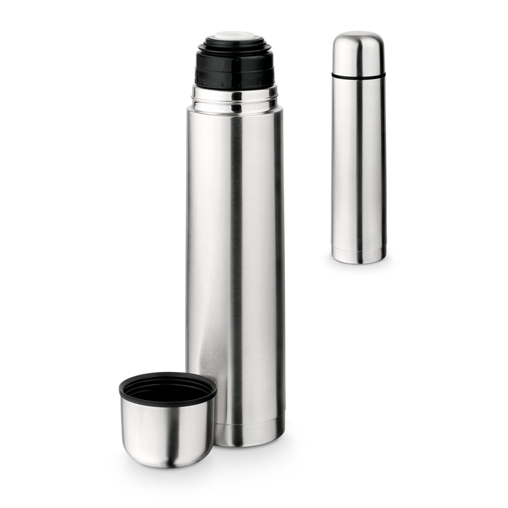 Garrafa térmica em aço inox de parede dupla isolada a vácuo (1 L)