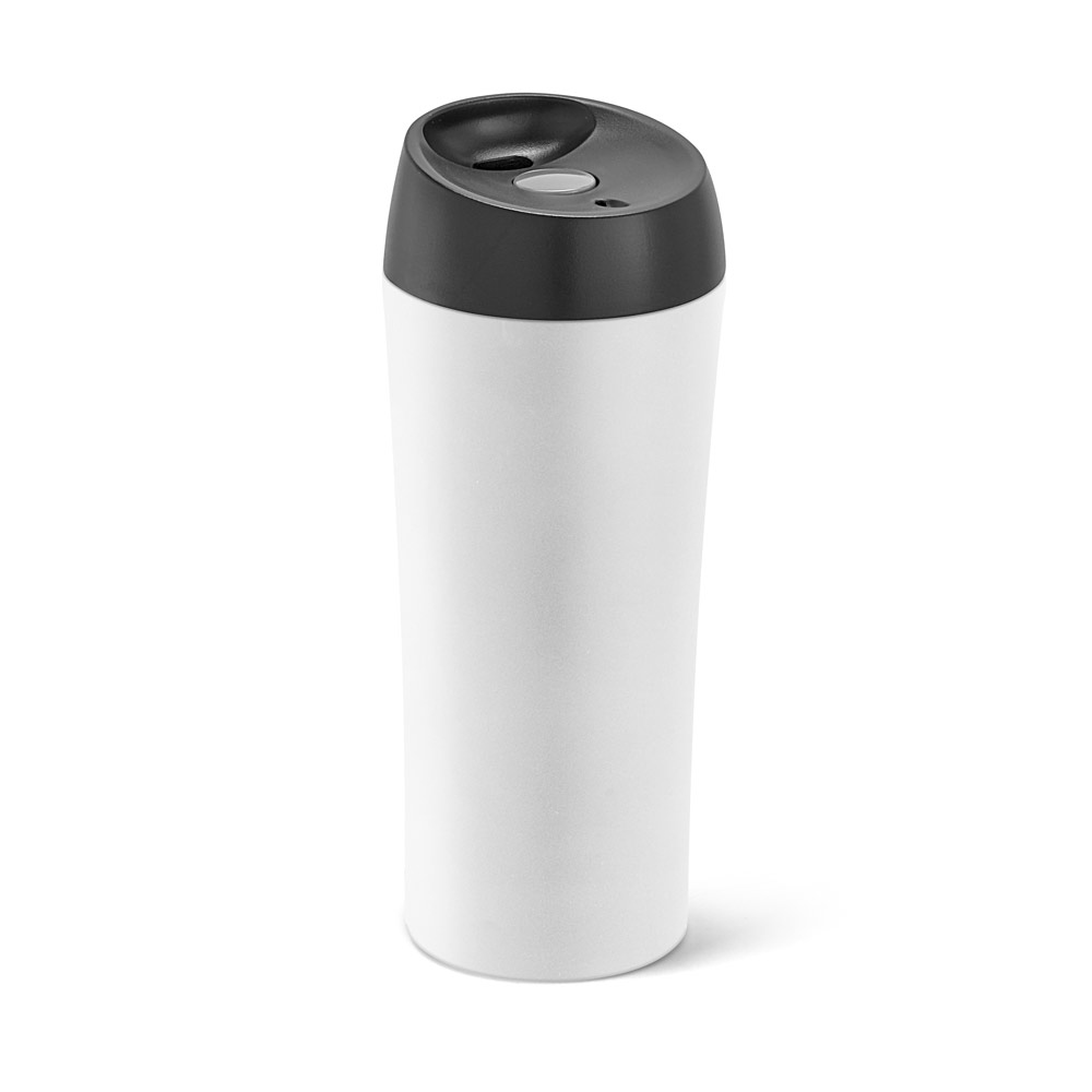 Copo de viagem em aço inox, térmico com parede dupla isolada a ar 470 mL