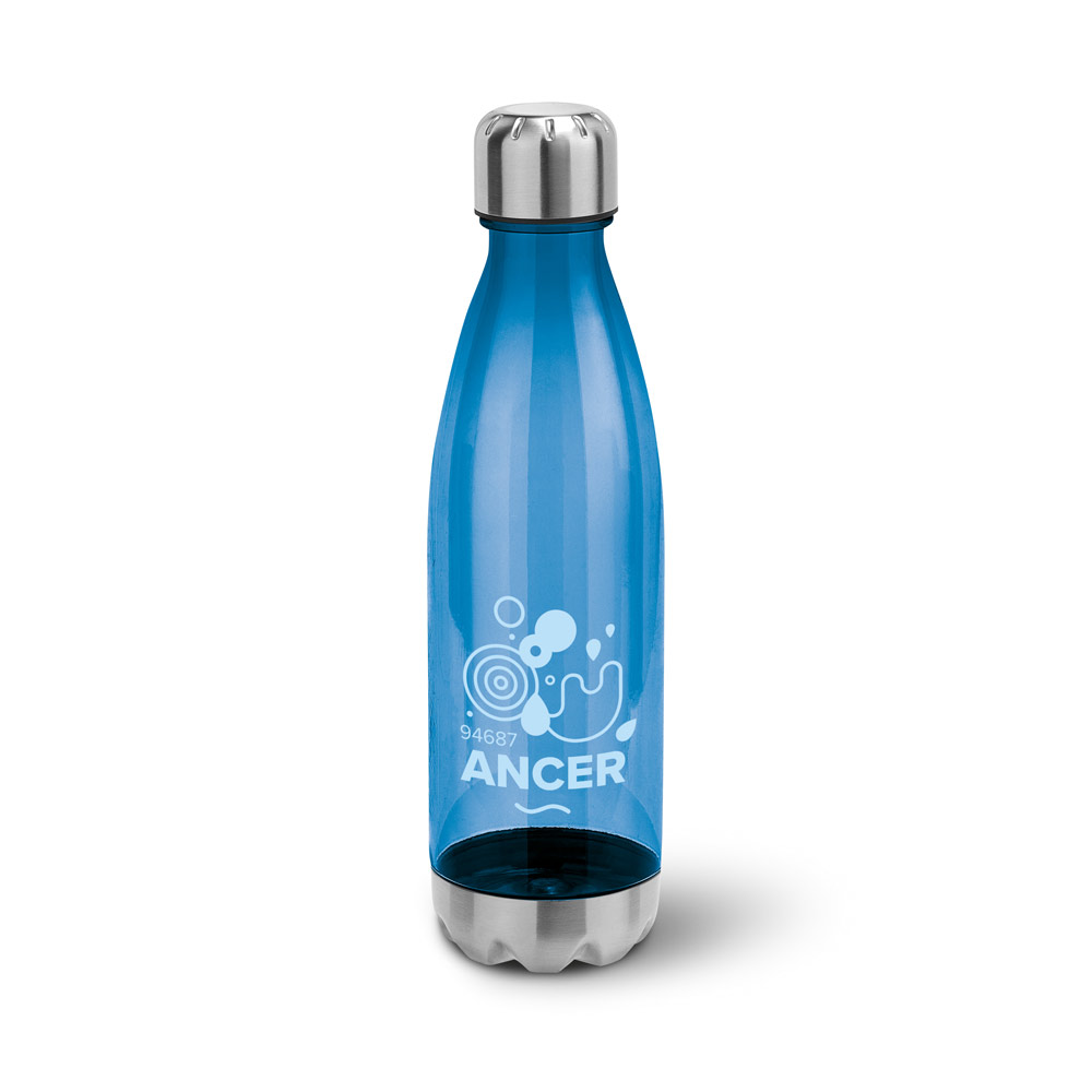 Squeeze em AS, com tampa e base em aço inox 700 mL