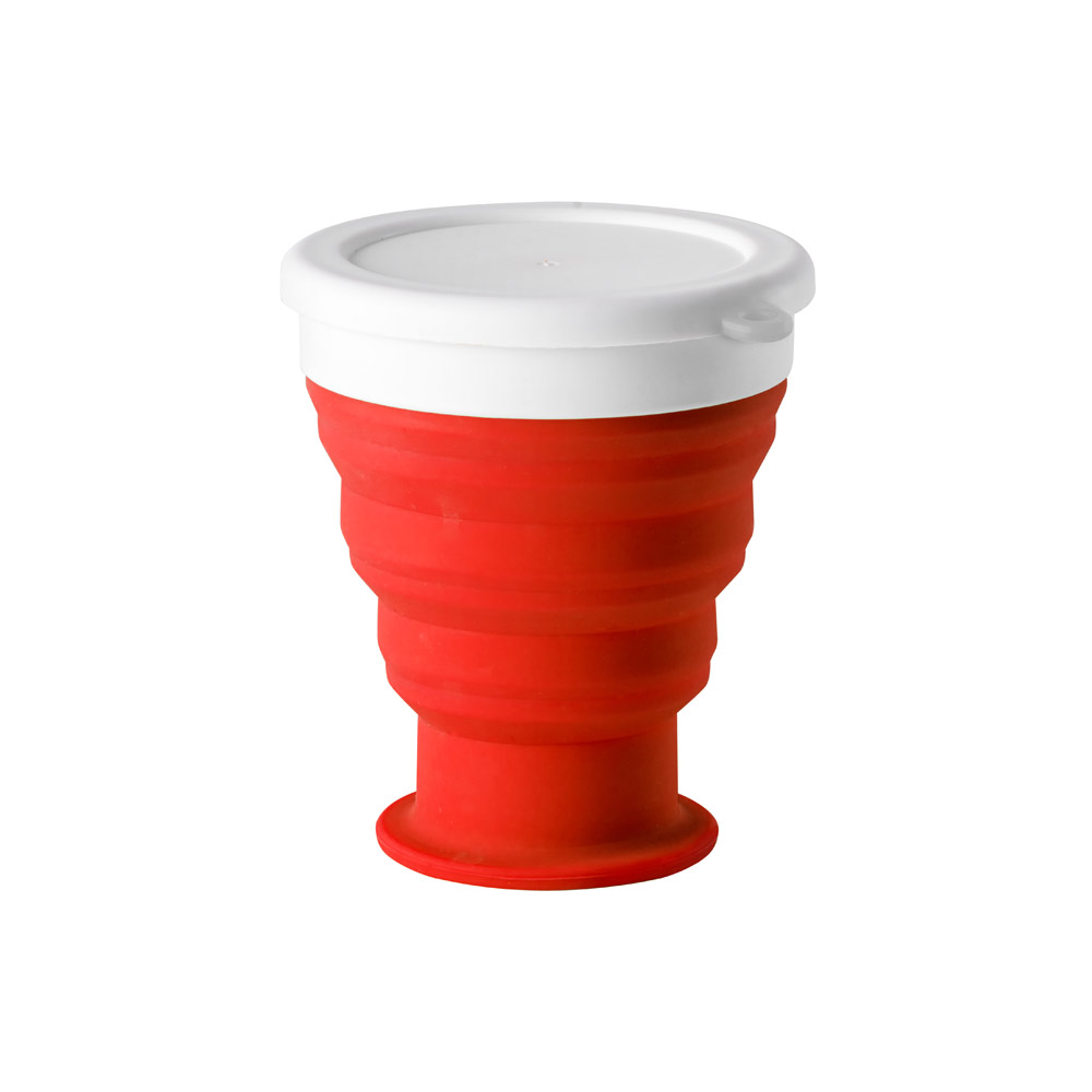 Copo de viagem em silocone e PP 400 mL