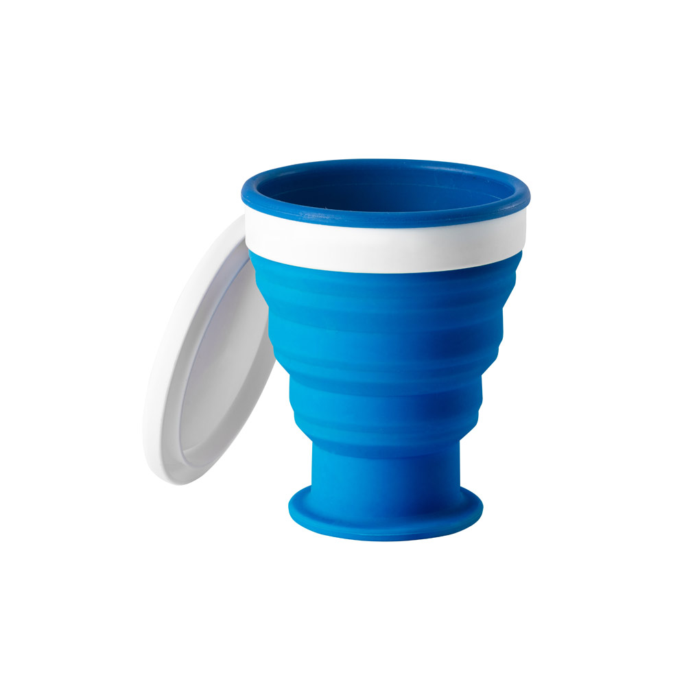 Copo de viagem em silocone e PP 400 mL