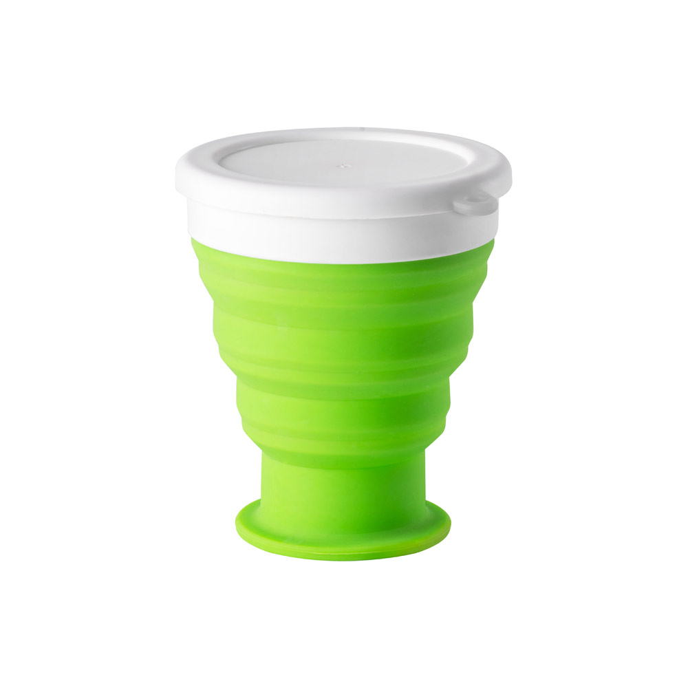 Copo de viagem em silocone e PP 400 mL