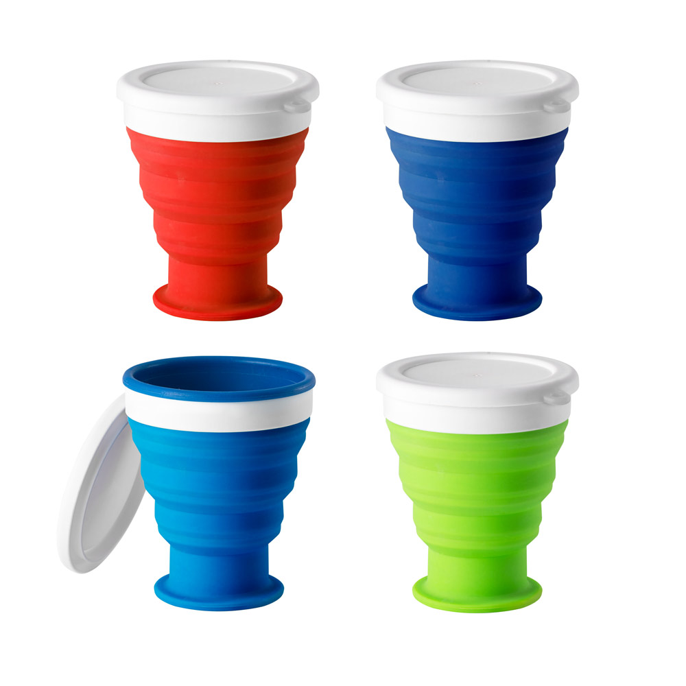Copo de viagem em silocone e PP 400 mL
