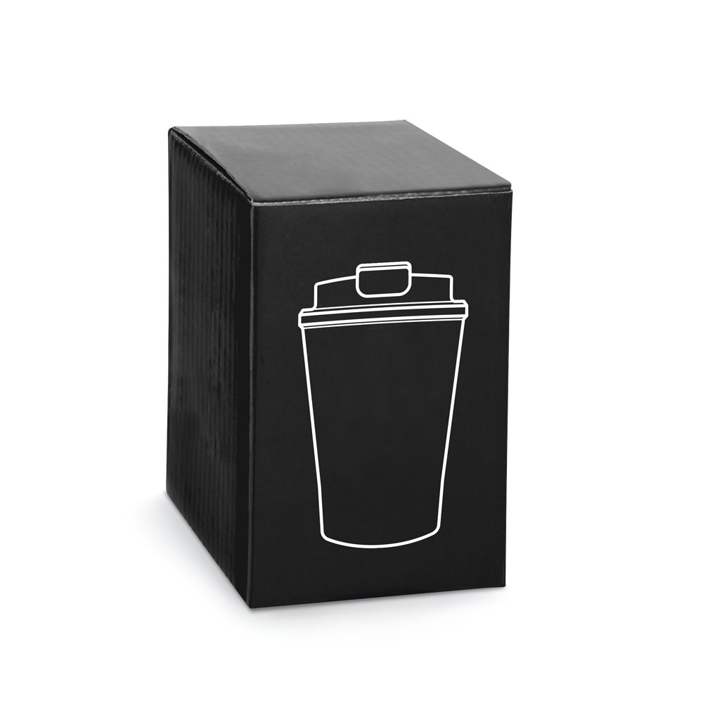 Copo de viagem em aço inox e PP, térmico com parede dupla isolada a vácuo 470 mL