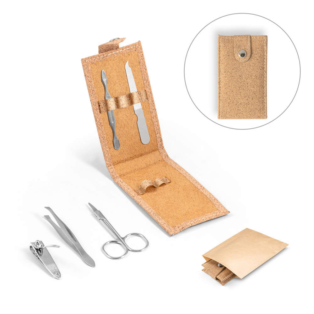 Conjunto de manicure em cortiça