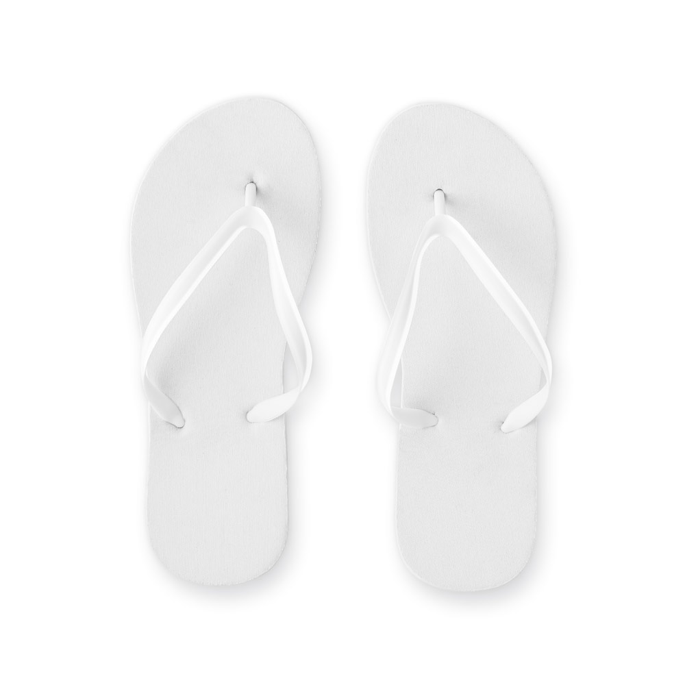 Chinelos com sola em EVA e totalmente personalizável em sublimação e tira em PVC