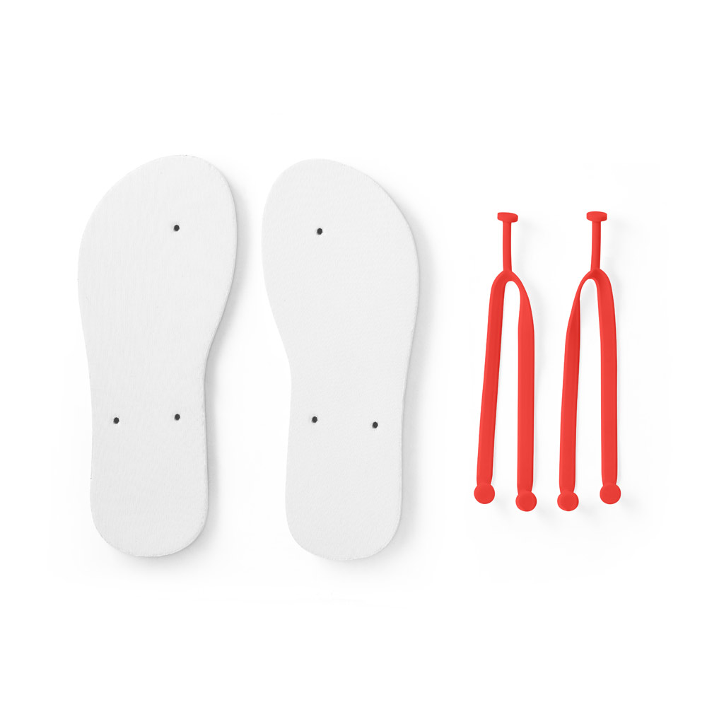 Chinelos com sola em EVA totalmente personalizável em sublimação e tira em PVC