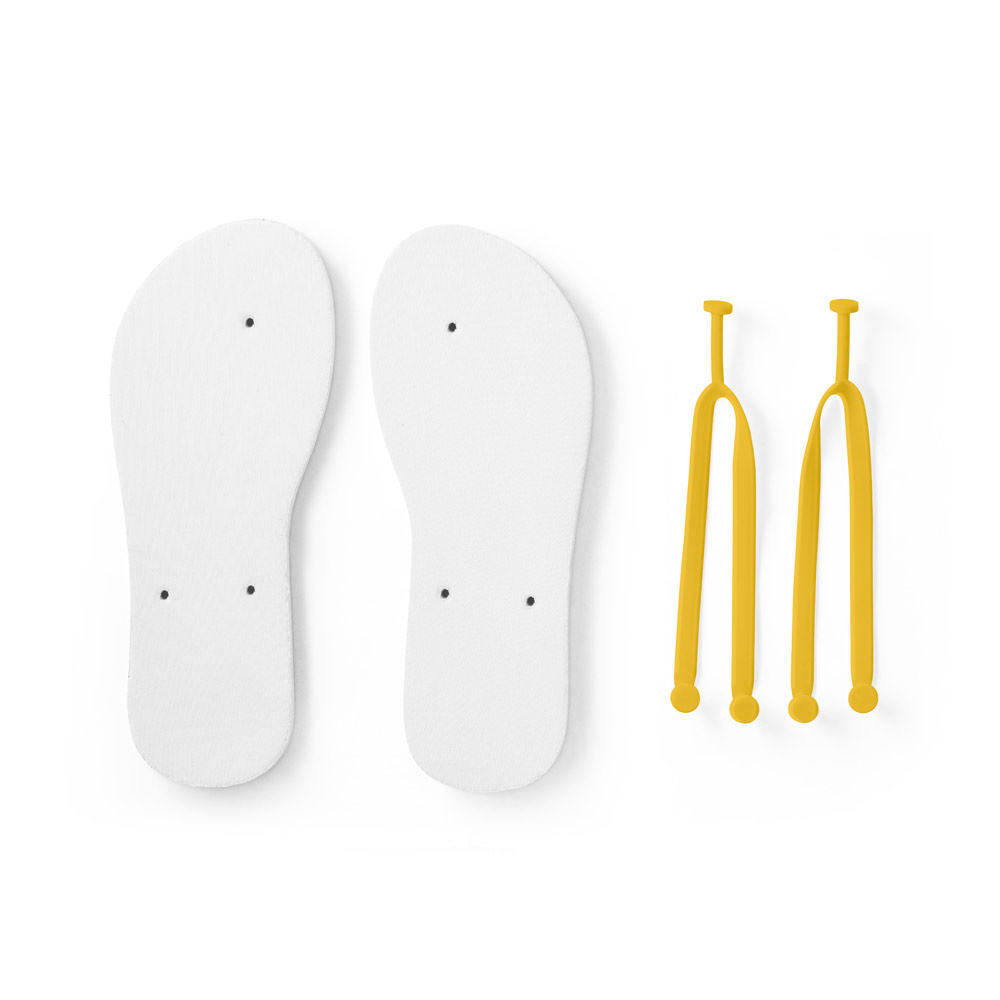 Chinelos com sola em EVA totalmente personalizável em sublimação e tira em PVC
