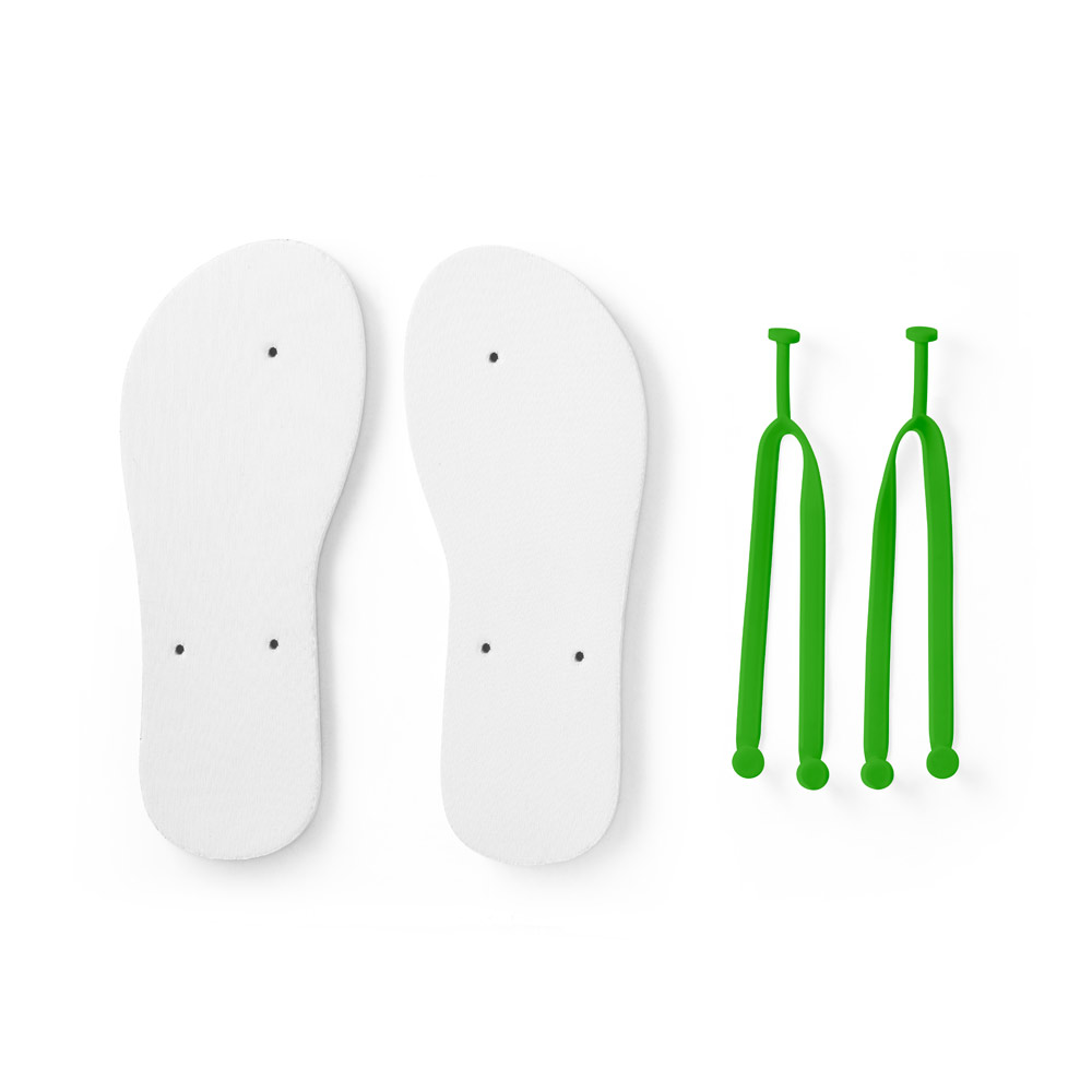 Chinelos com sola em EVA totalmente personalizável em sublimação e tira em PVC