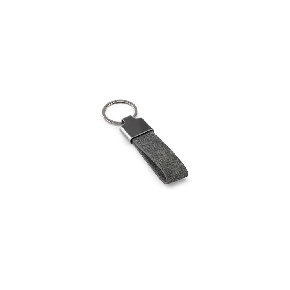 Conjunto composto por um porta-cartões e chaveiro, ambos em metal e poliéster reciclado (30% rPET)