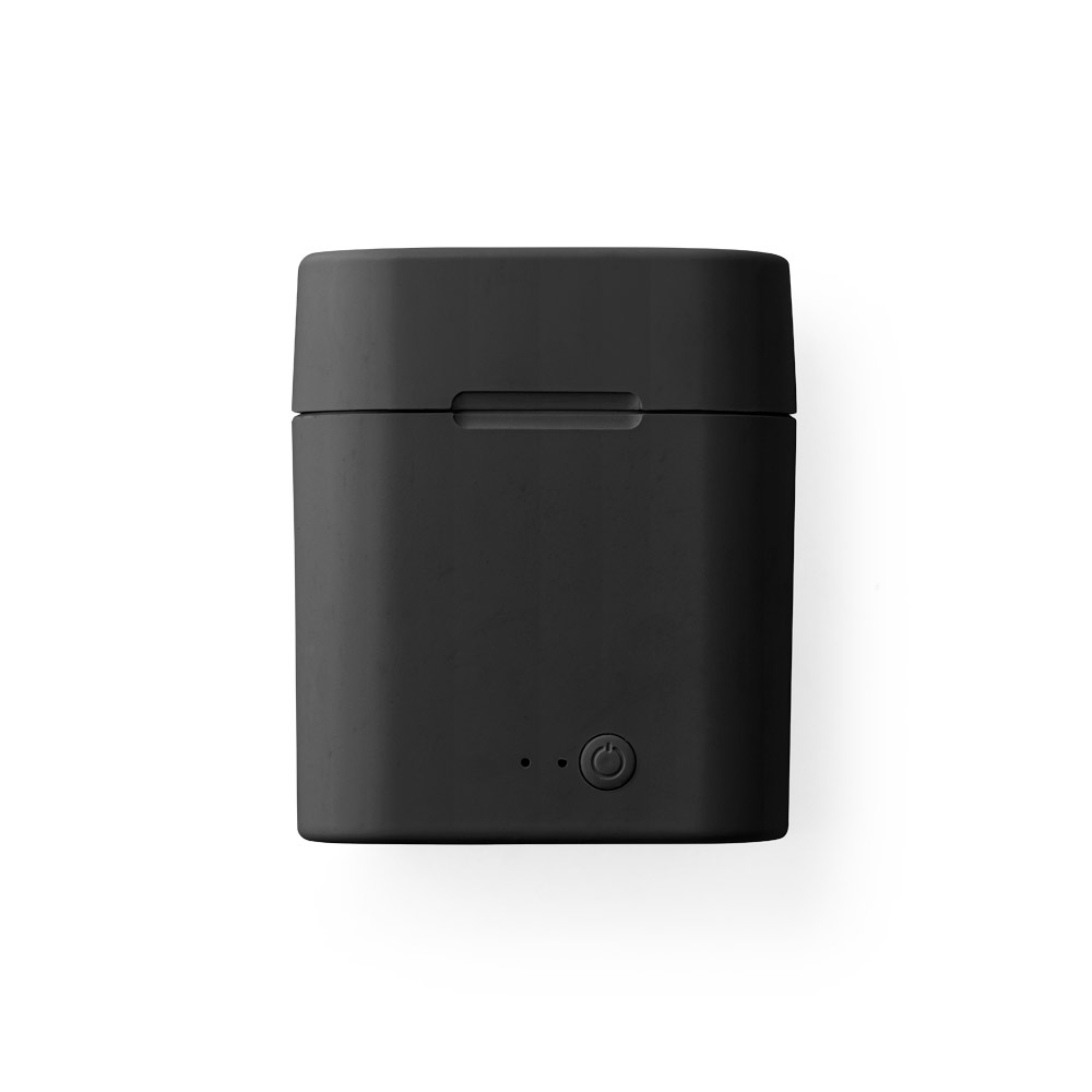 Fone de ouvido wireless em ABS com microfone e autonomia de 1h50
