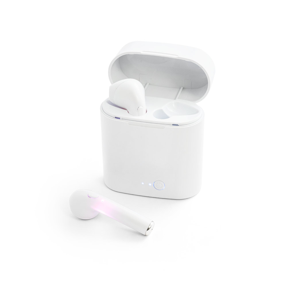 Fone de ouvido wireless em ABS com microfone e autonomia de 1h50