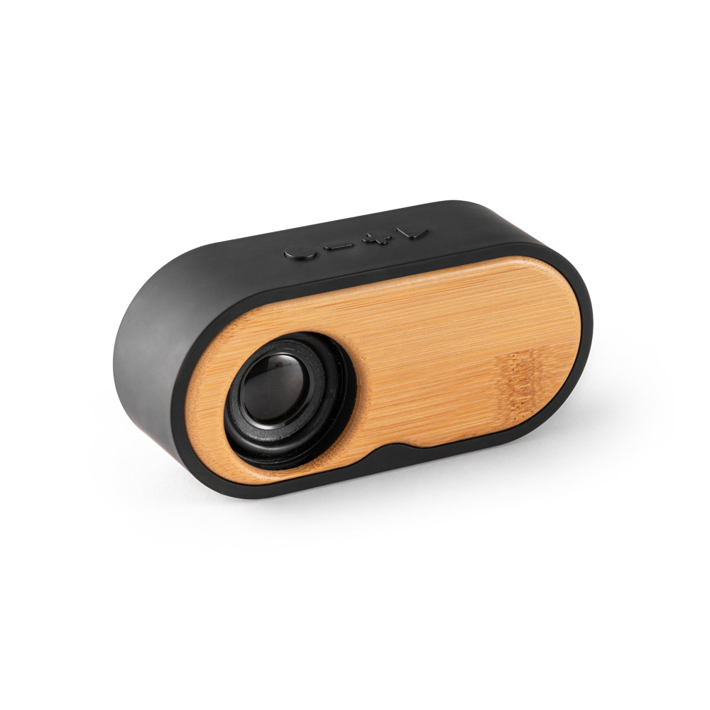 Caixa de som portátil com autonomia de 5h (1'200 mAh), em bambu e ABS 100% reciclado