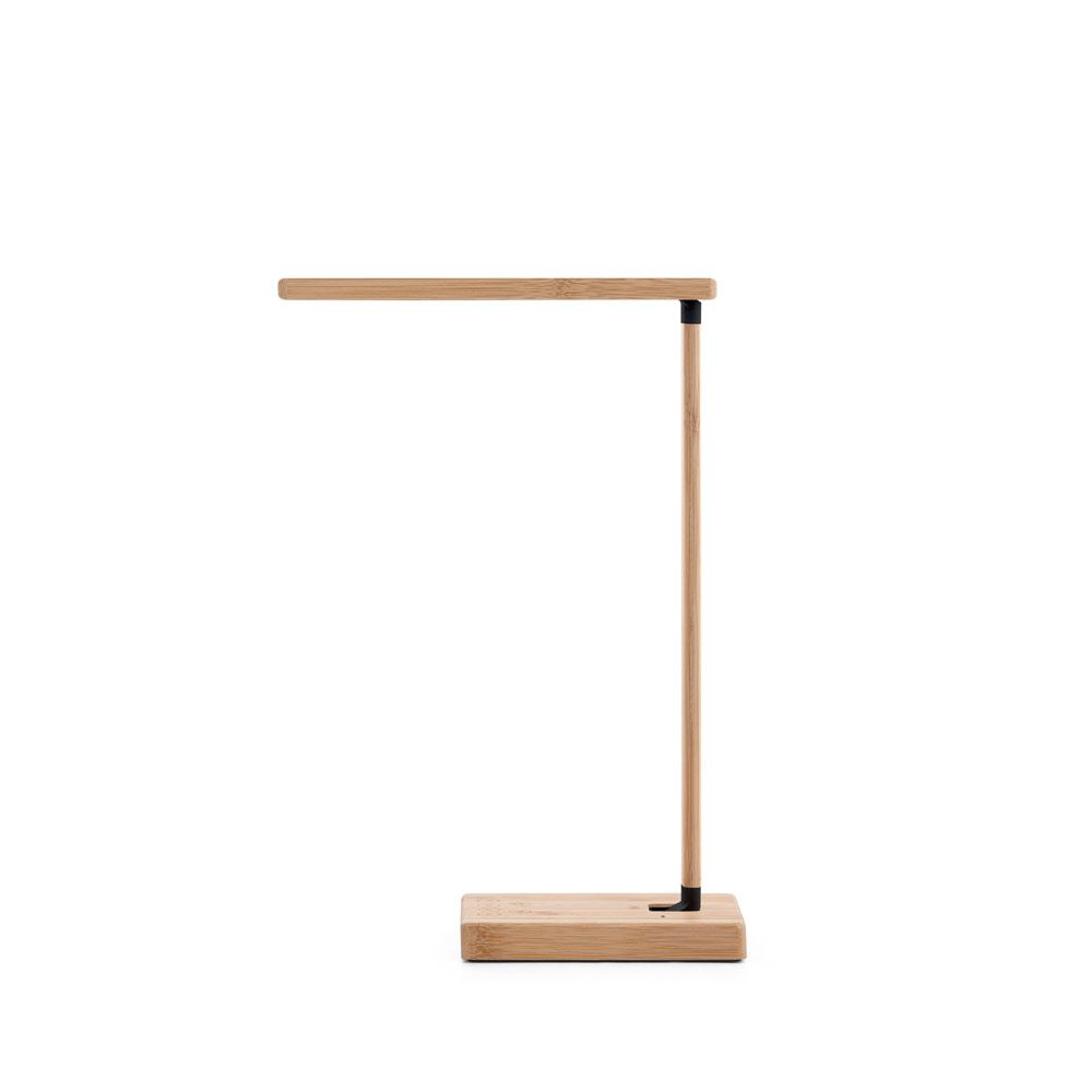 Luminária em bambu com carregador por indução (wireless) super-rápido 15W