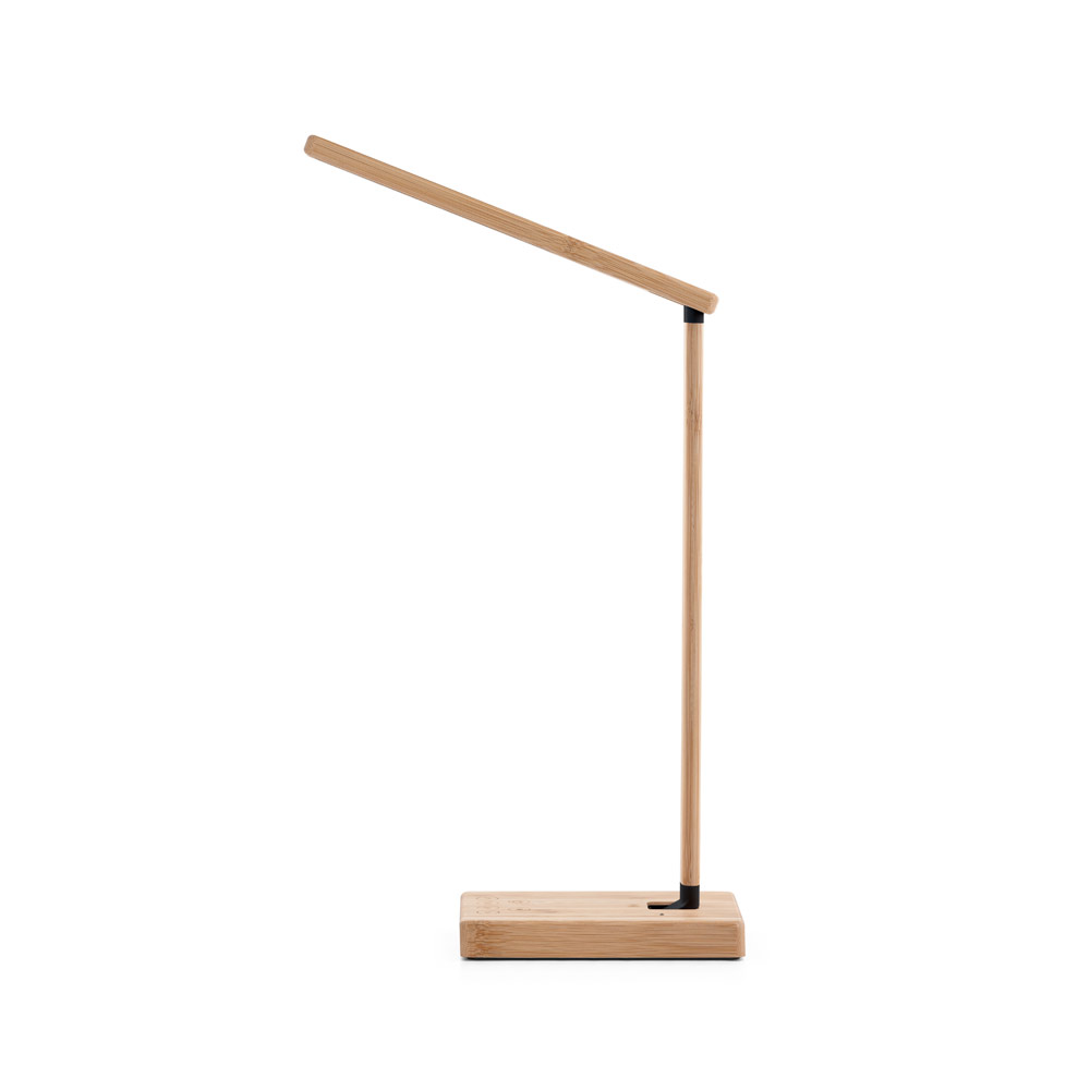 Luminária em bambu com carregador por indução (wireless) super-rápido 15W