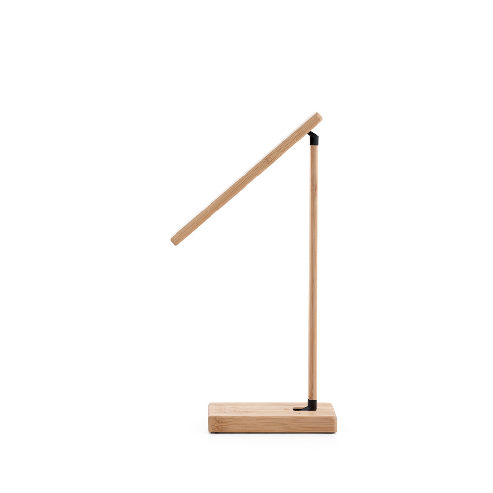 Luminária em bambu com carregador por indução (wireless) super-rápido 15W