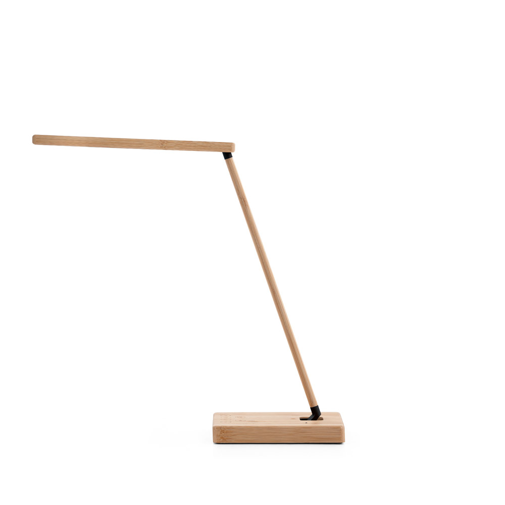 Luminária em bambu com carregador por indução (wireless) super-rápido 15W