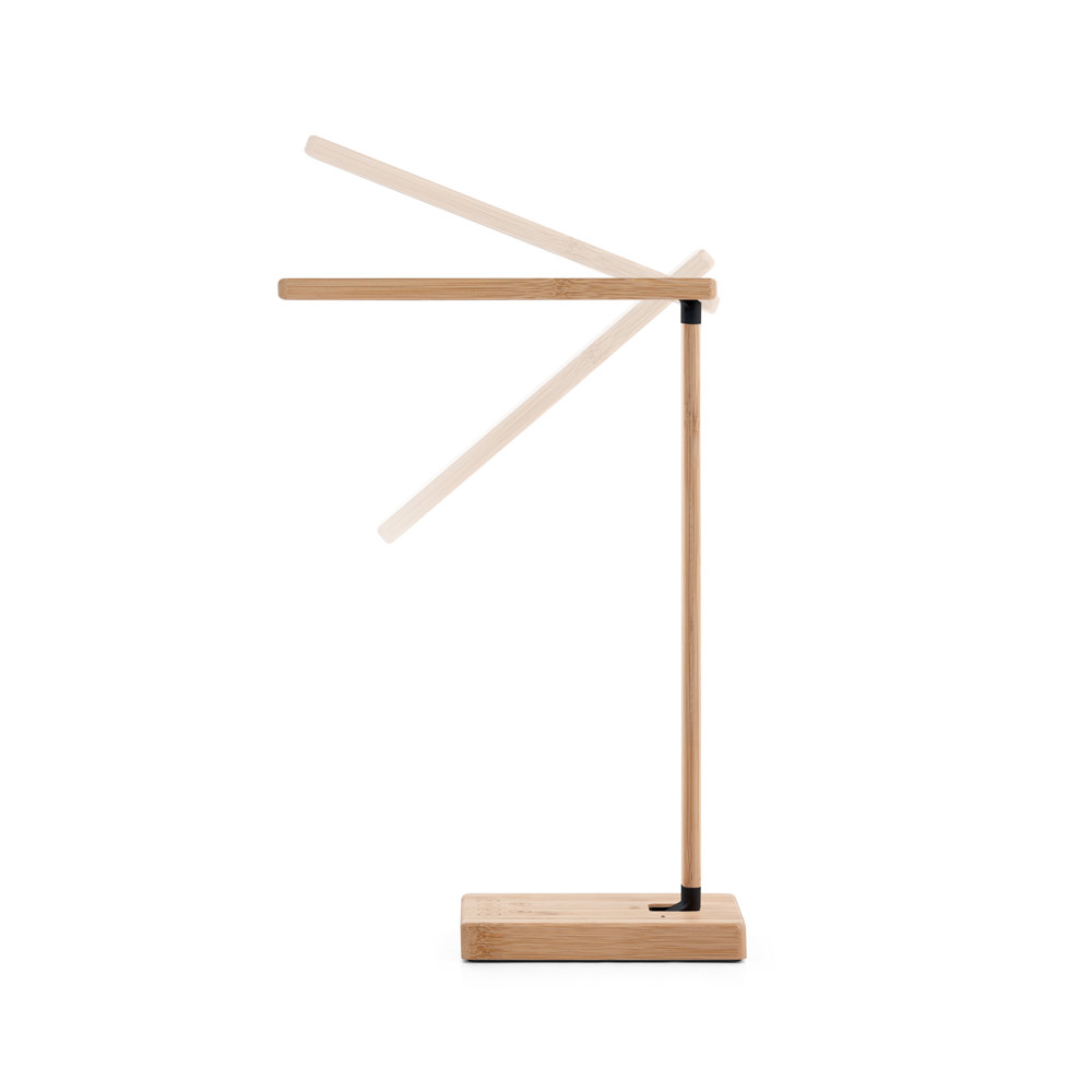 Luminária em bambu com carregador por indução (wireless) super-rápido 15W