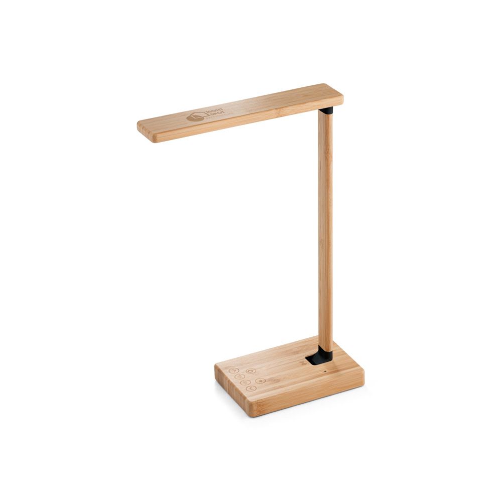 Luminária em bambu com carregador por indução (wireless) super-rápido 15W