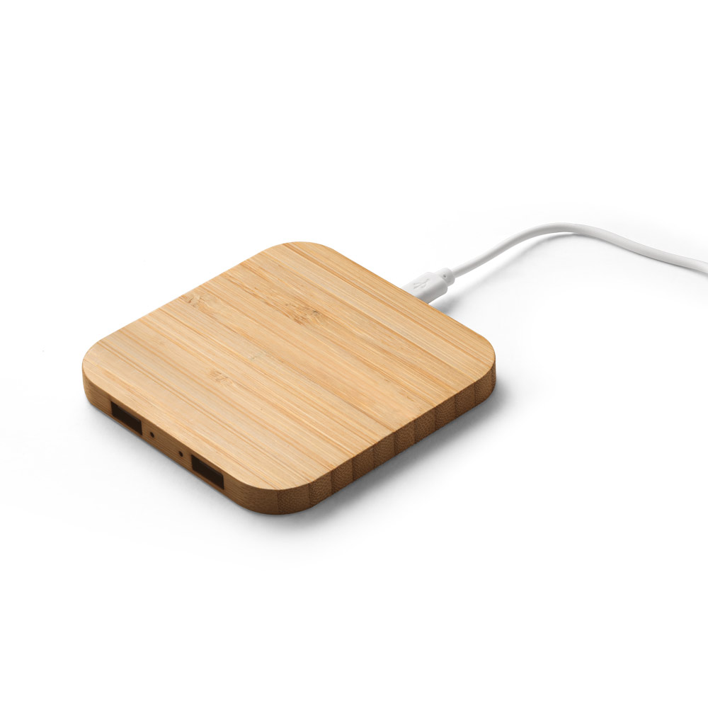 Carregador wireless super-rápido em bambu 15 W