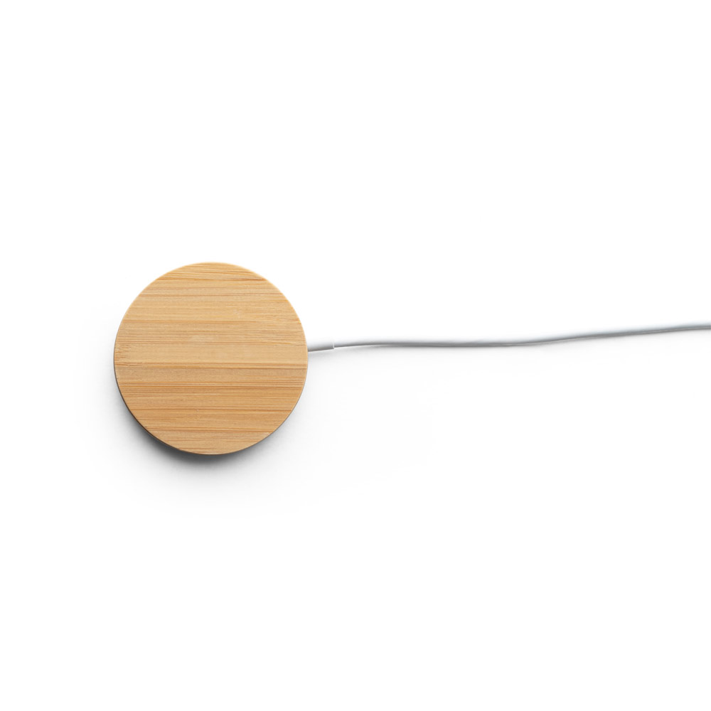 Carregador magnético wireless super-rápido em bambu 15 W