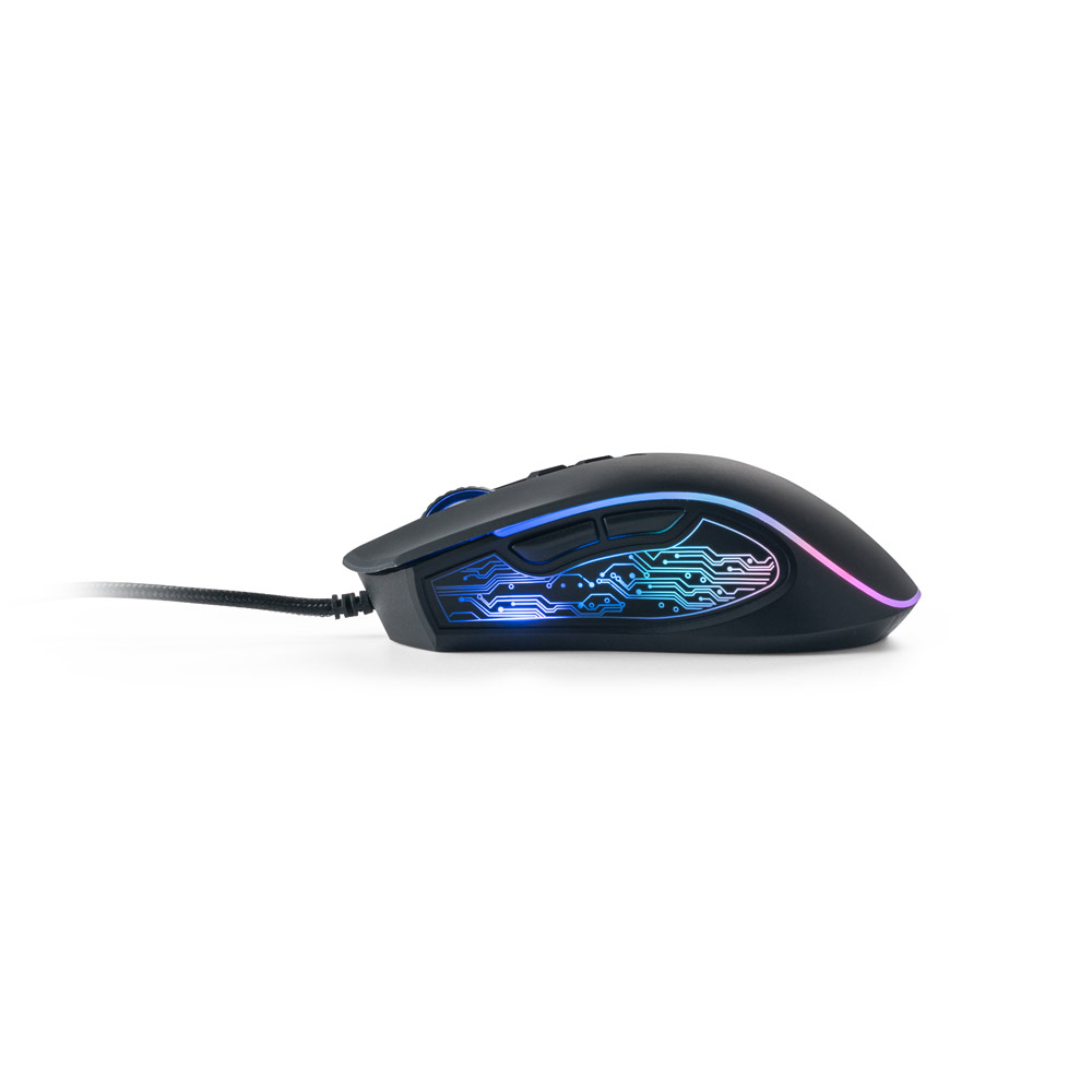 Mouse para jogos em ABS com acabamento em borracha