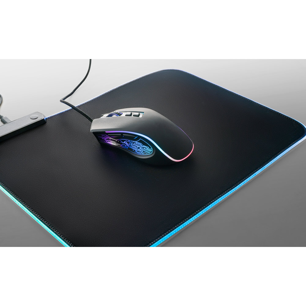 Mouse para jogos em ABS com acabamento em borracha