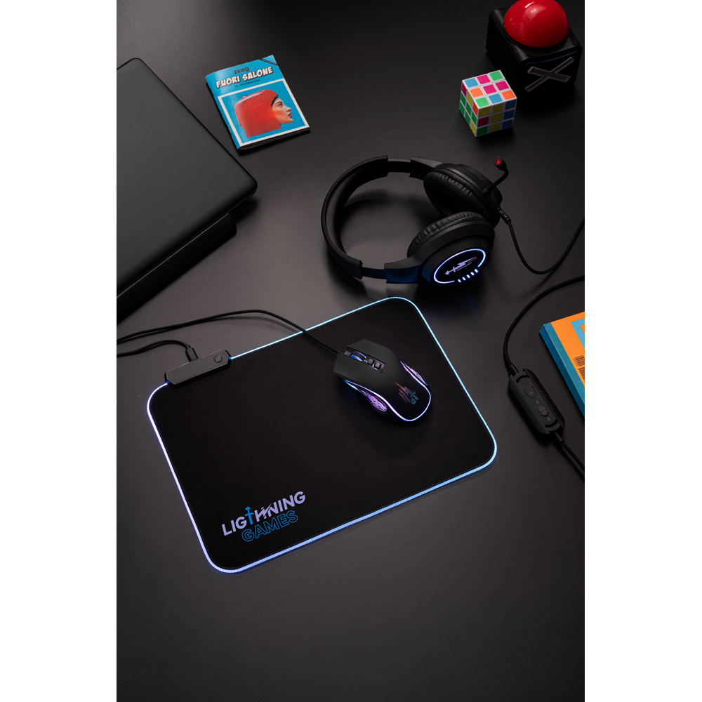 Mouse para jogos em ABS com acabamento em borracha