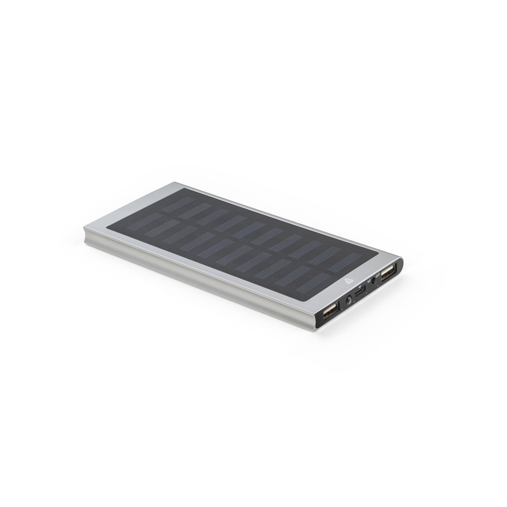 Bateria portátil em alumínio 100% reciclado com capacidade de 8 000 mAh