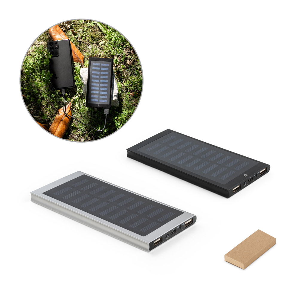 Bateria portátil em alumínio 100% reciclado com capacidade de 8 000 mAh