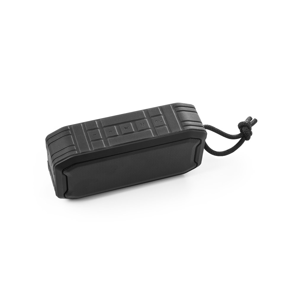 Caixa de som portátil em ABS 100% reciclado à prova de água com IPX7 1200 mAh e autonomia de 9h