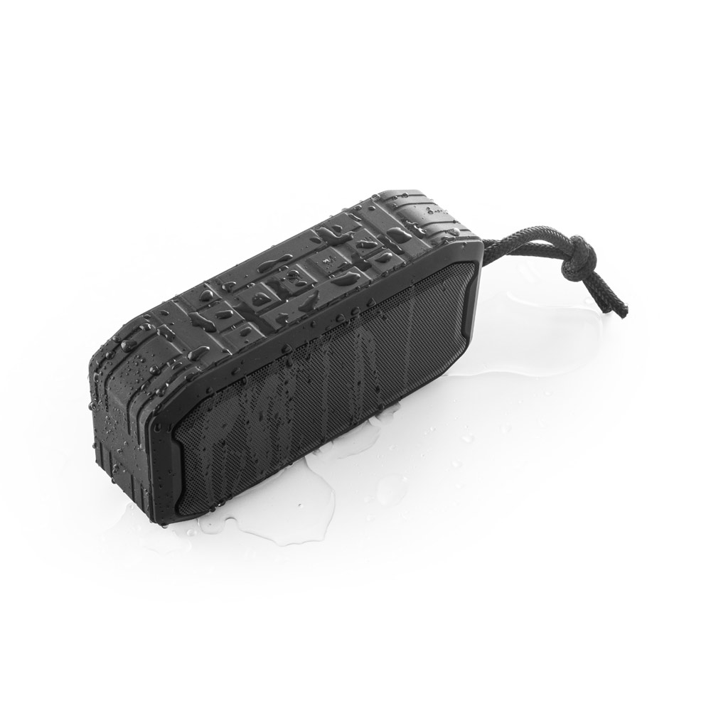 Caixa de som portátil em ABS 100% reciclado à prova de água com IPX7 1200 mAh e autonomia de 9h