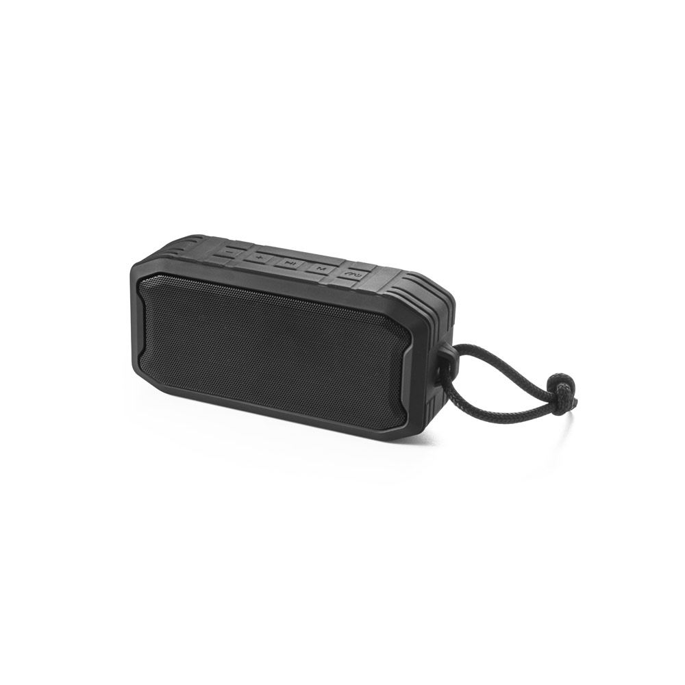 Caixa de som portátil em ABS 100% reciclado à prova de água com IPX7 1200 mAh e autonomia de 9h