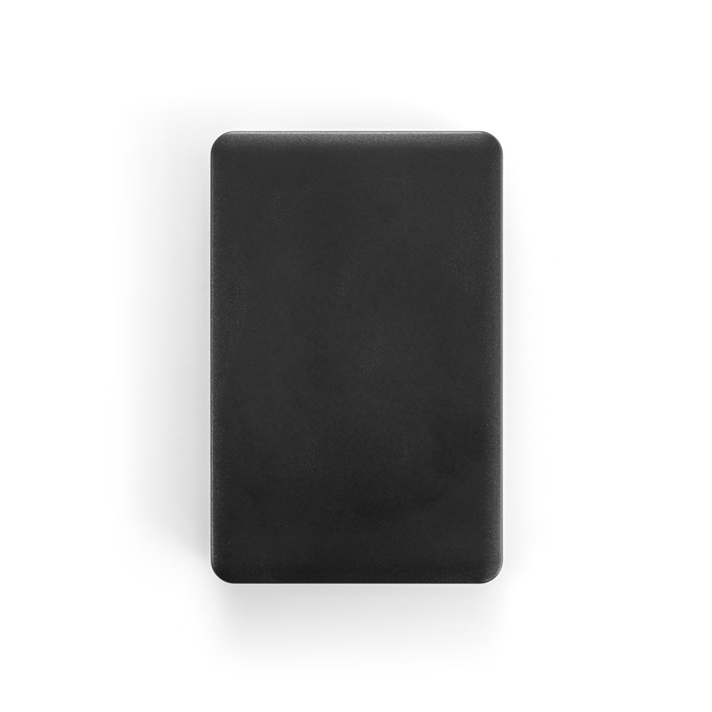 Bateria portátil em ABS 100% reciclado, com cabo integrado e capacidade de 10'000 mAh