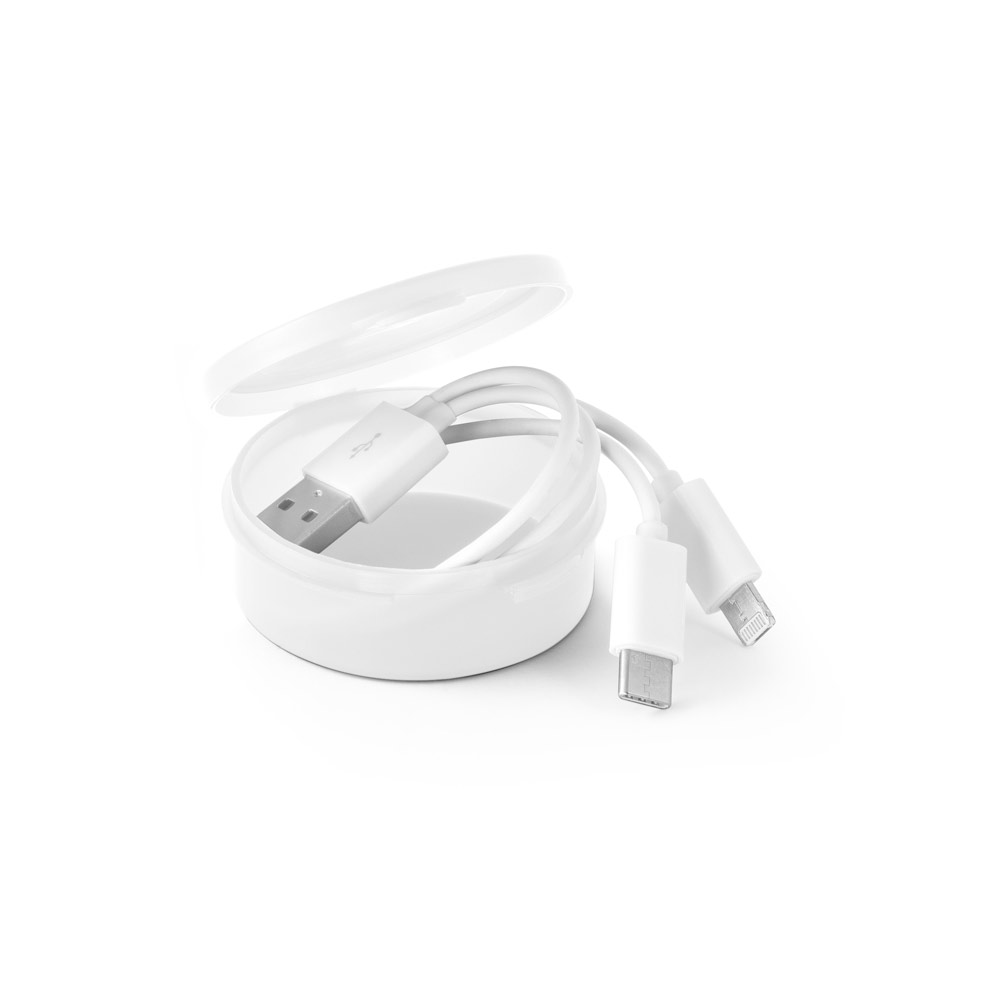 Cabo USB 3 em 1 em ABS e PVC