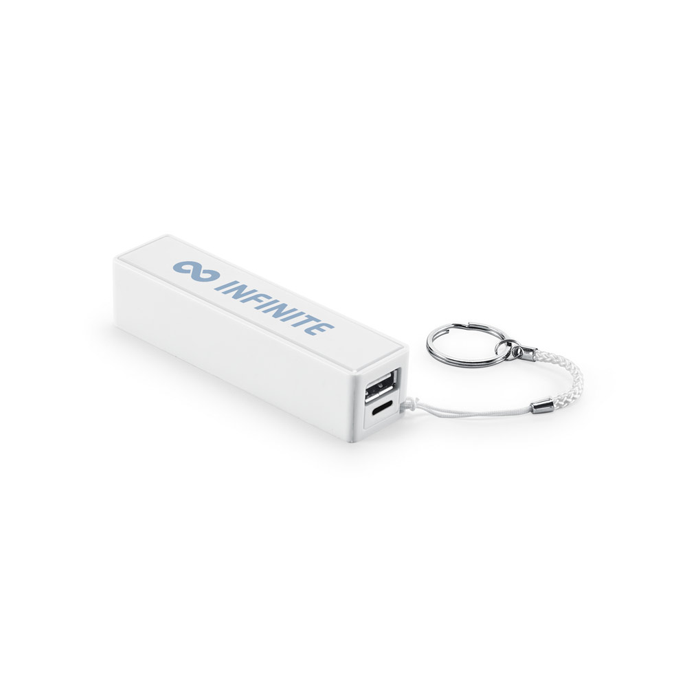 Bateria portátil em ABS com capacidade de 1 200 mAh