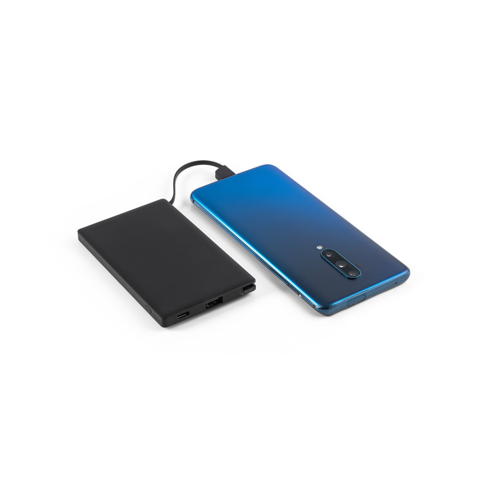 Bateria portátil em ABS 100% reciclado e bateria em lítio com capacidade de 4'000 mAh