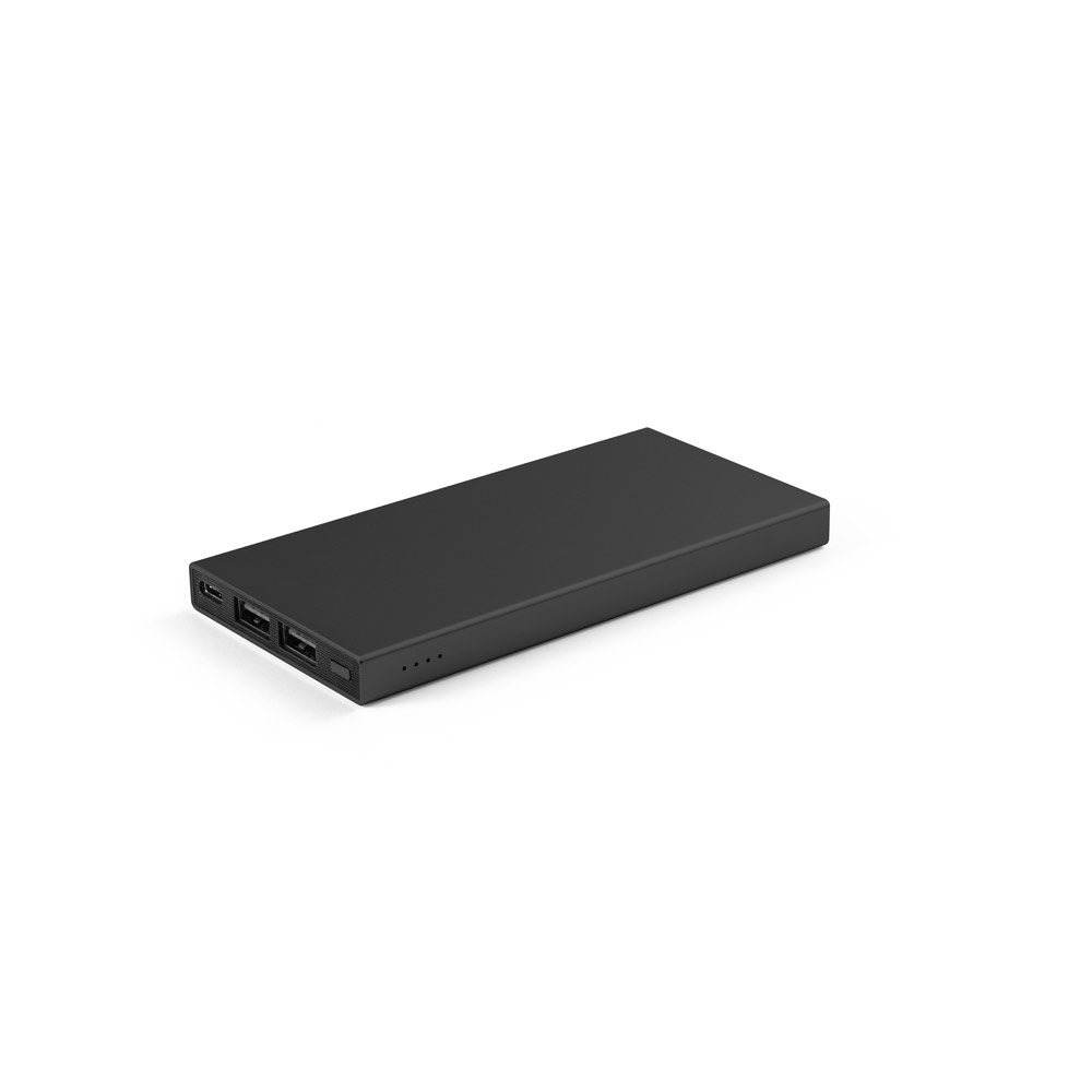 Bateria portátil em alumínio 100% reciclado e bateria em lítio com capacidade de 5'000 mAh